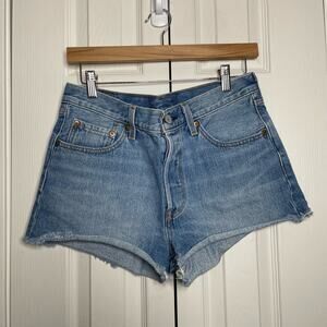 Levi's 501 Womens Cut Off High Waisted Denim Jean Shorts Size 29
